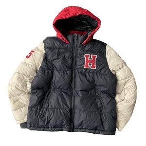 Tommy Hilfiger Navy and White Puffer Jacket